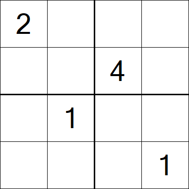 Sudoku 4x4 - Schwierig