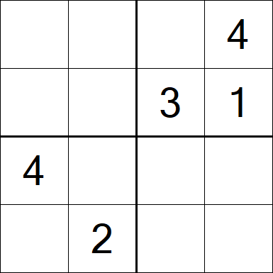 Sudoku 4x4 - Schwierig