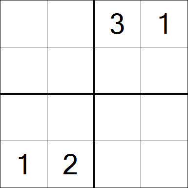 Sudoku 4x4 - Schwierig
