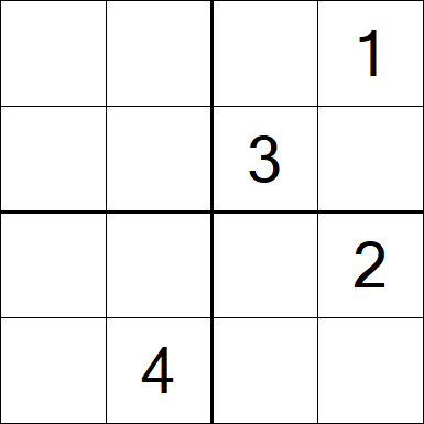 Sudoku 4x4 - Schwierig