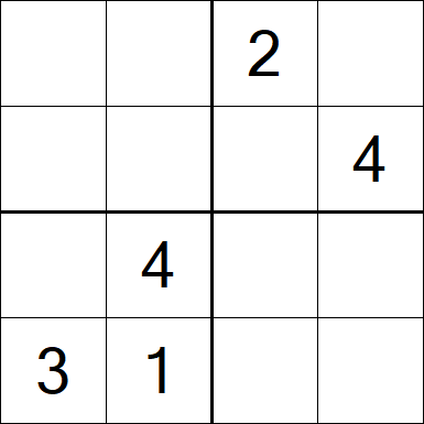Sudoku 4x4 - Schwierig