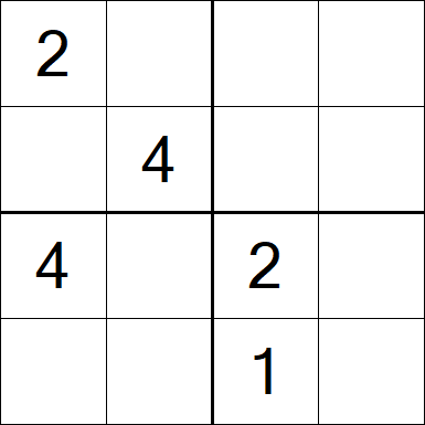 Sudoku 4x4 - Schwierig