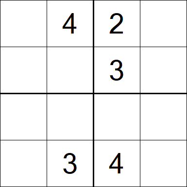 Sudoku 4x4 - Schwierig