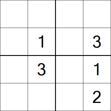 Sudoku 4x4 - Schwierig