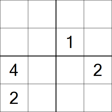 Sudoku 4x4 - Schwierig