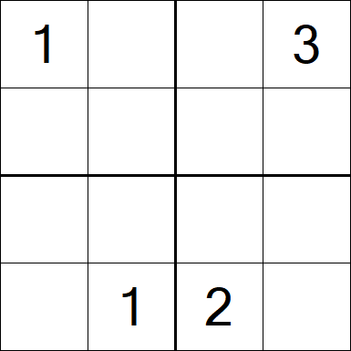 Sudoku 4x4 - Schwierig