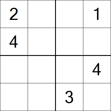 Sudoku 4x4 - Schwierig