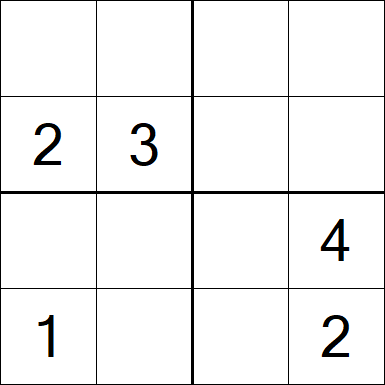 Sudoku 4x4 - Schwierig