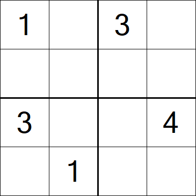 Sudoku 4x4 - Schwierig