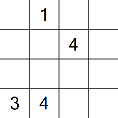 Sudoku 4x4 - Schwierig