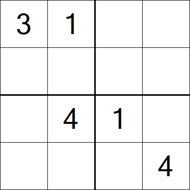 Sudoku 4x4 - Schwierig