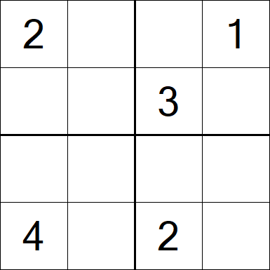 Sudoku 4x4 - Schwierig