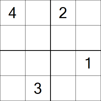 Sudoku 4x4 - Schwierig