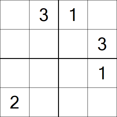 Sudoku 4x4 - Schwierig