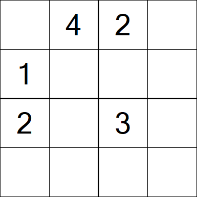 Sudoku 4x4 - Schwierig