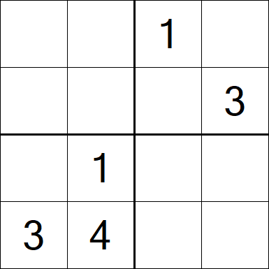 Sudoku 4x4 - Schwierig