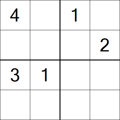 Sudoku 4x4 - Schwierig