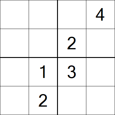 Sudoku 4x4 - Schwierig