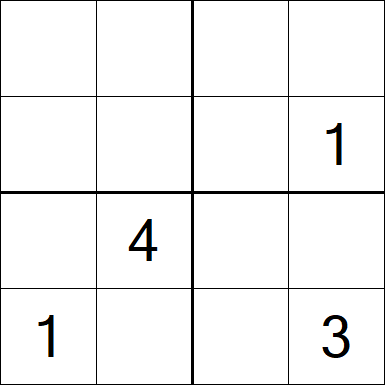 Sudoku 4x4 - Schwierig