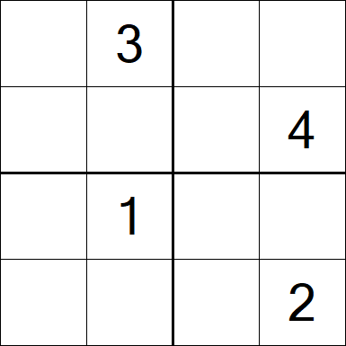 Sudoku 4x4 - Schwierig
