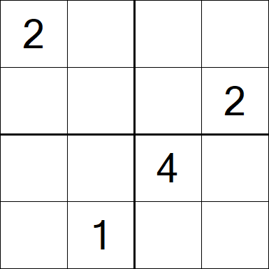Sudoku 4x4 - Schwierig
