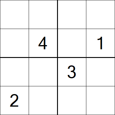 Sudoku 4x4 - Schwierig