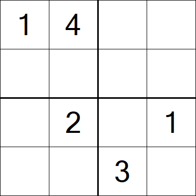 Sudoku 4x4 - Schwierig