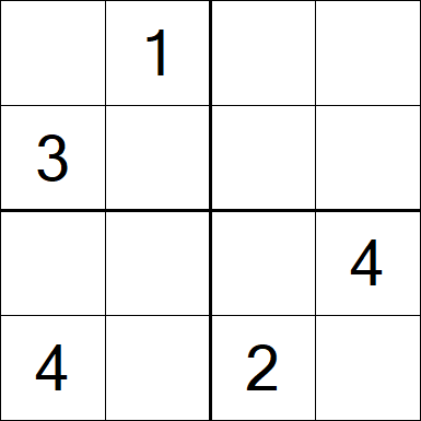 Sudoku 4x4 - Schwierig
