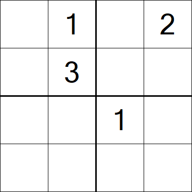 Sudoku 4x4 - Schwierig