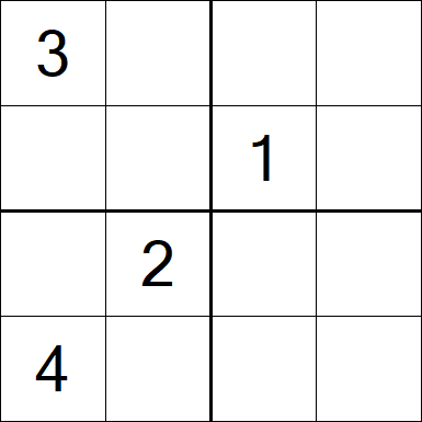 Sudoku 4x4 - Schwierig