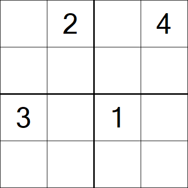 Sudoku 4x4 - Schwierig