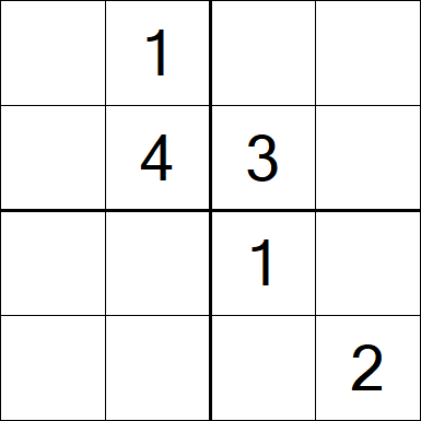 Sudoku 4x4 - Schwierig