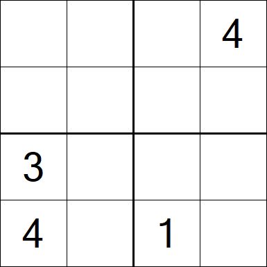 Sudoku 4x4 - Schwierig