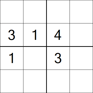 Sudoku 4x4 - Difficile