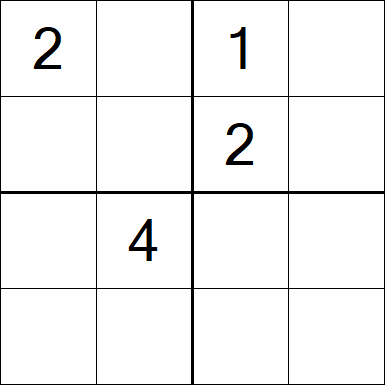 Sudoku 4x4 - Schwierig