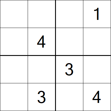 Sudoku 4x4 - Schwierig