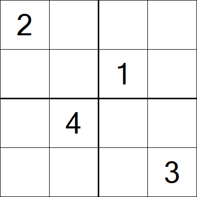 Sudoku 4x4 - Difficile