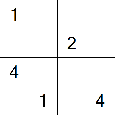 Sudoku 4x4 - Difficile
