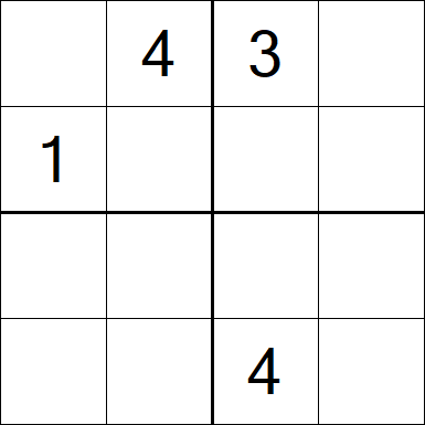 Sudoku 4x4 - Difficile