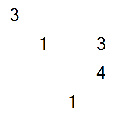 Sudoku 4x4 - Difficile