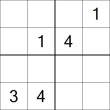 Sudoku 4x4 - Difficile