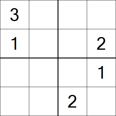 Sudoku 4x4 - Difficile