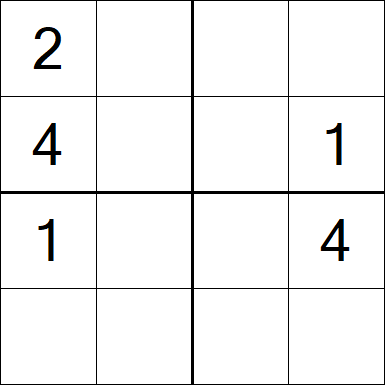 Sudoku 4x4 - Difficile