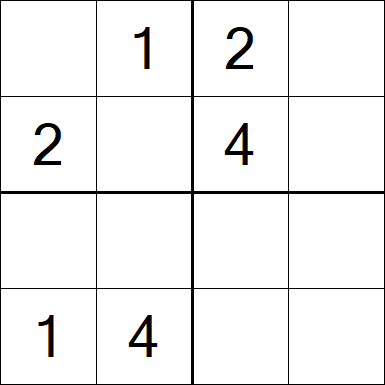 Sudoku 4x4 - Difficile