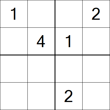 Sudoku 4x4 - Difficile