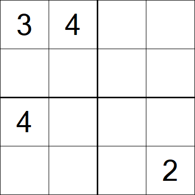 Sudoku 4x4 - Difficile