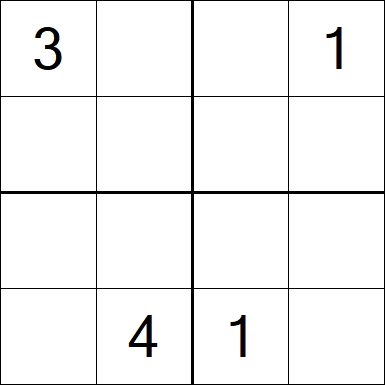 Sudoku 4x4 - Difficile