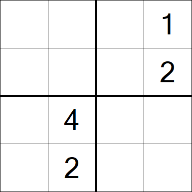 Sudoku 4x4 - Difficile