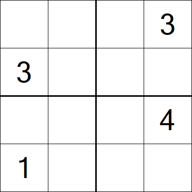 Sudoku 4x4 - Difficile