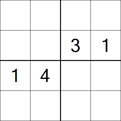 Sudoku 4x4 - Difficile